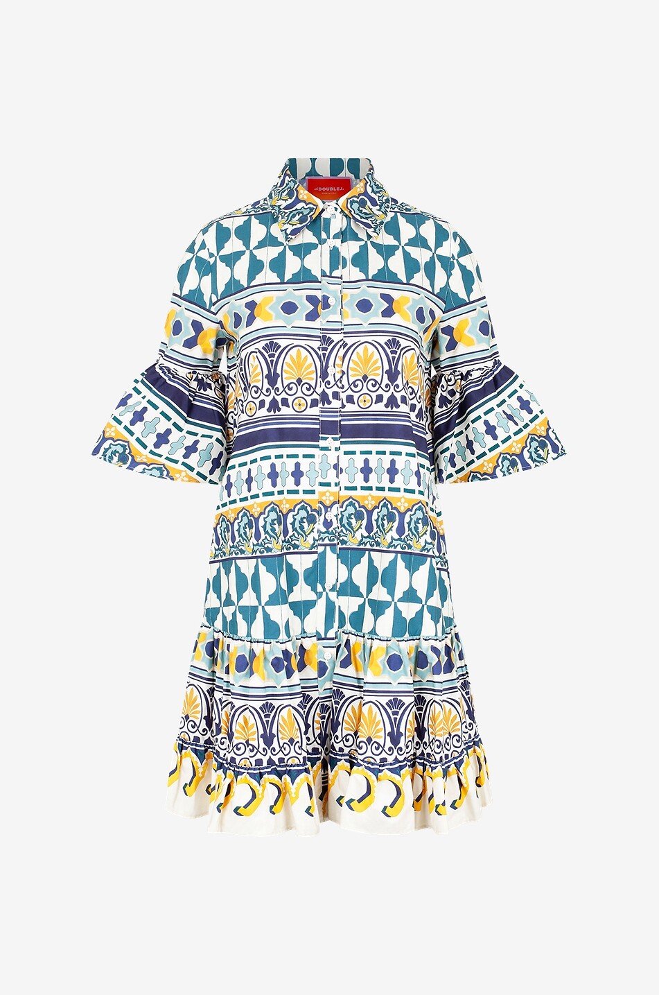 LA DOUBLEJ Mini-Popeline-Kleid mit Schoss Choux Casareale Small Placée Damen BUNT 1