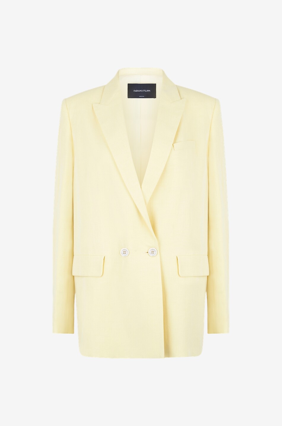 FABIANA FILIPPI Linen blend oversize double-breasted blazer Women LIGHT YELLOW 1