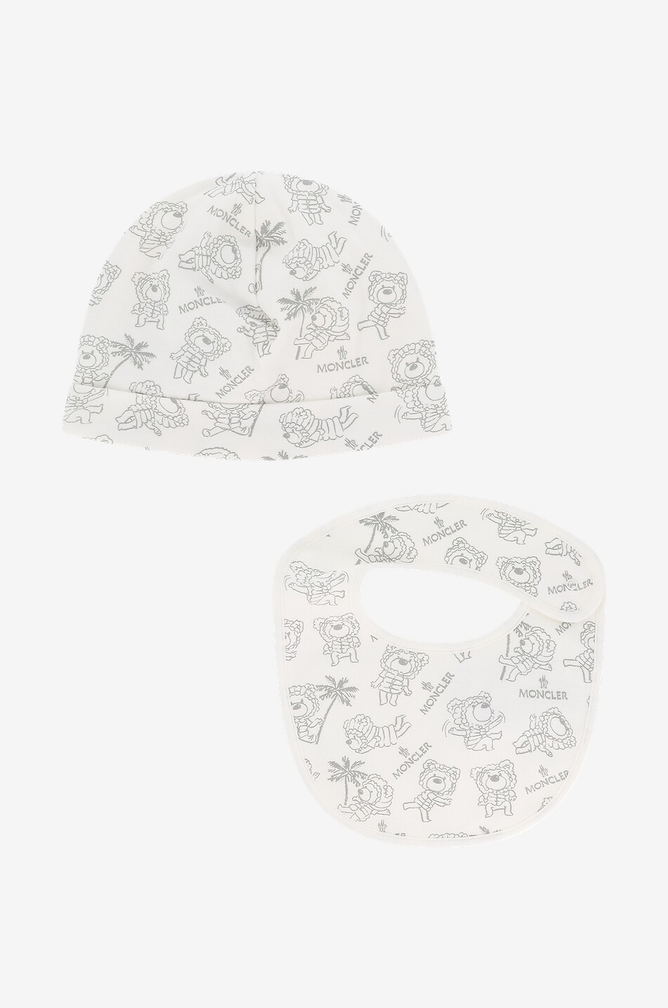 MONCLER Baby-Set Mütze und Latz Moncler Teddy Baby CREMEFARBEN 1