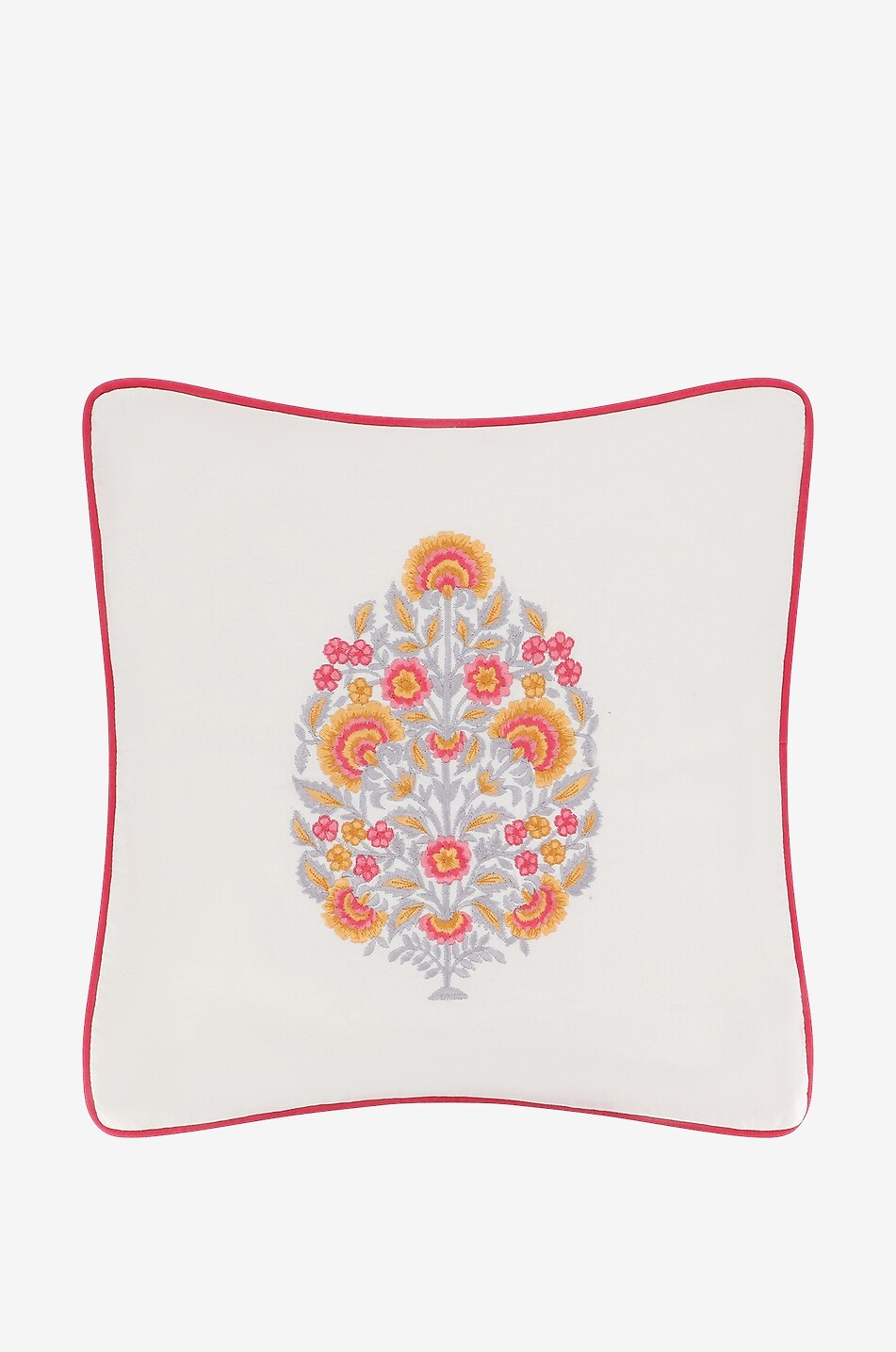 LES OTTOMANS INC02 flower embroidered square cushion Home MULTI COLOURED 1