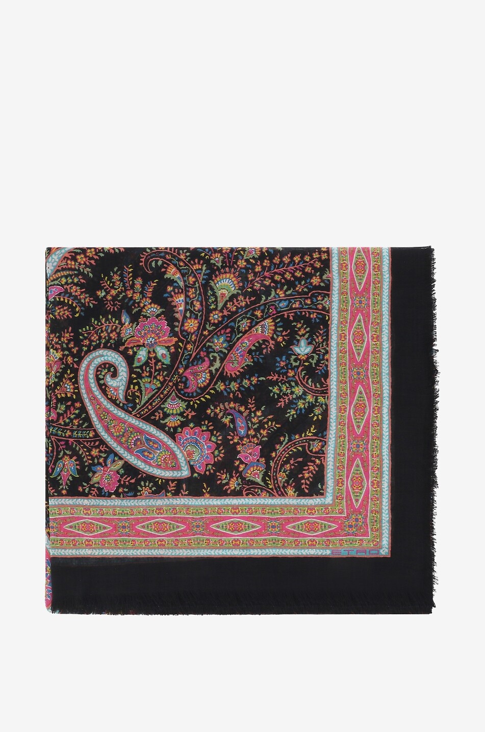 Schal aus Modal und Seide Paisley Bouquet