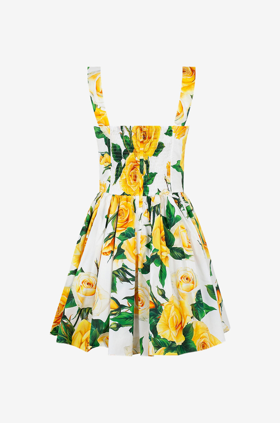 DOLCE & GABBANA Yellow Roses poplin mini bustier dress Women YELLOW 2
