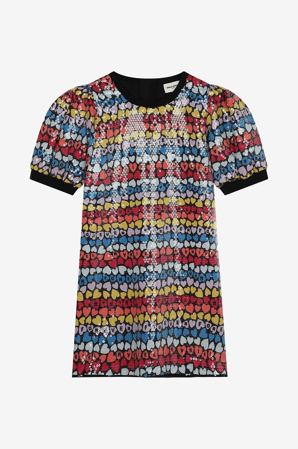 SONIA RYKIEL RYKIEL Hearts girl's printed sequin dress Girl MULTI COLOURED 1