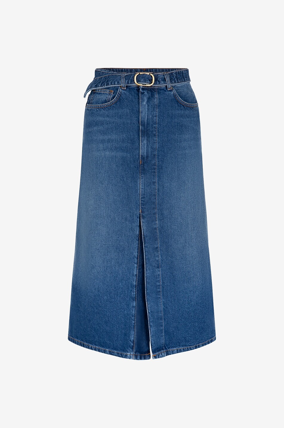 Midirock aus Denim
