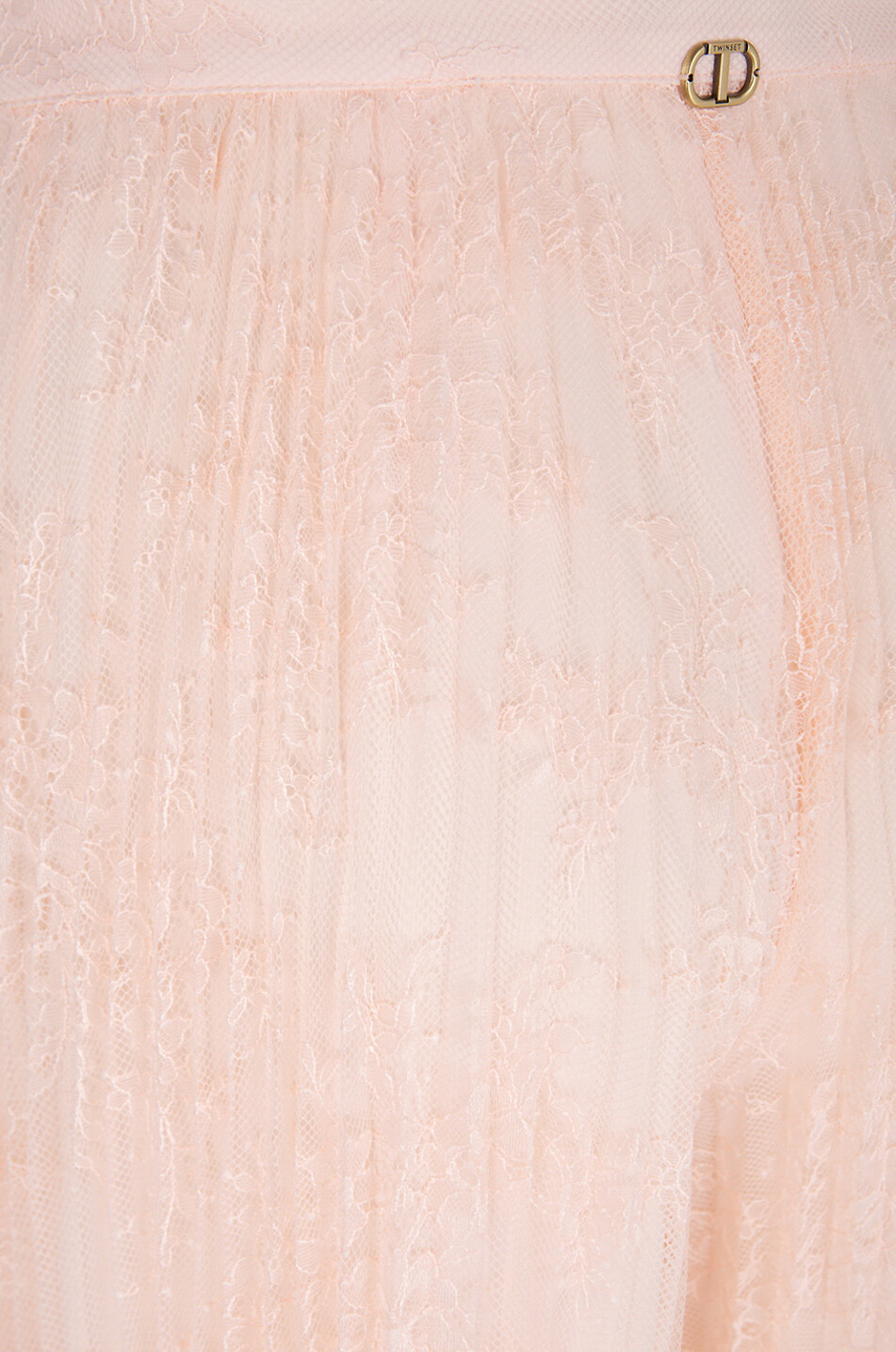 Pleated lace wide-leg trousers
