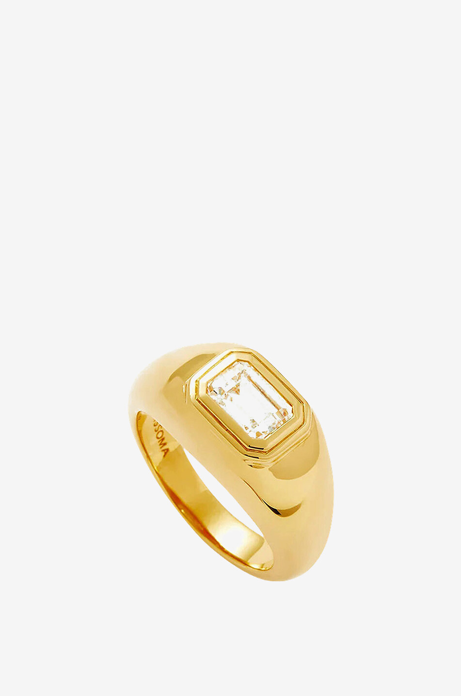 MISSOMA Bague dorée à zircon Stone Dome Statement Femme JAUNE 1