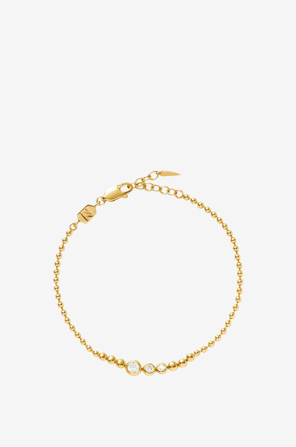MISSOMA Bracelet en vermeil et zircons Articulated Reversible Stone Beaded Femme JAUNE 1