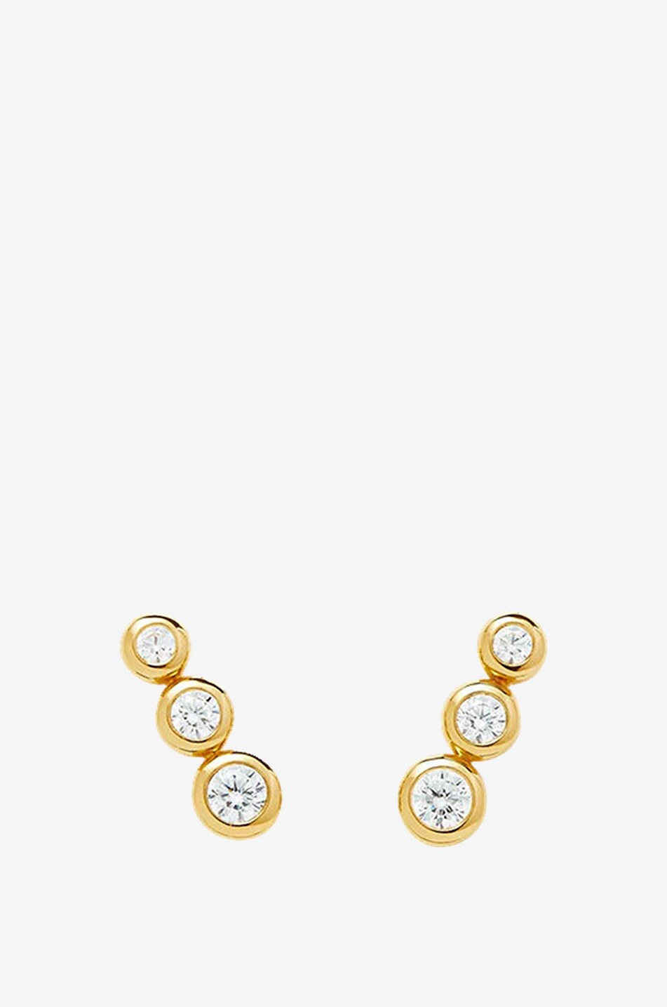 MISSOMA Goldene Ohrstecker mit Zirkonia Articulated Triple Stone Damen GELB 1