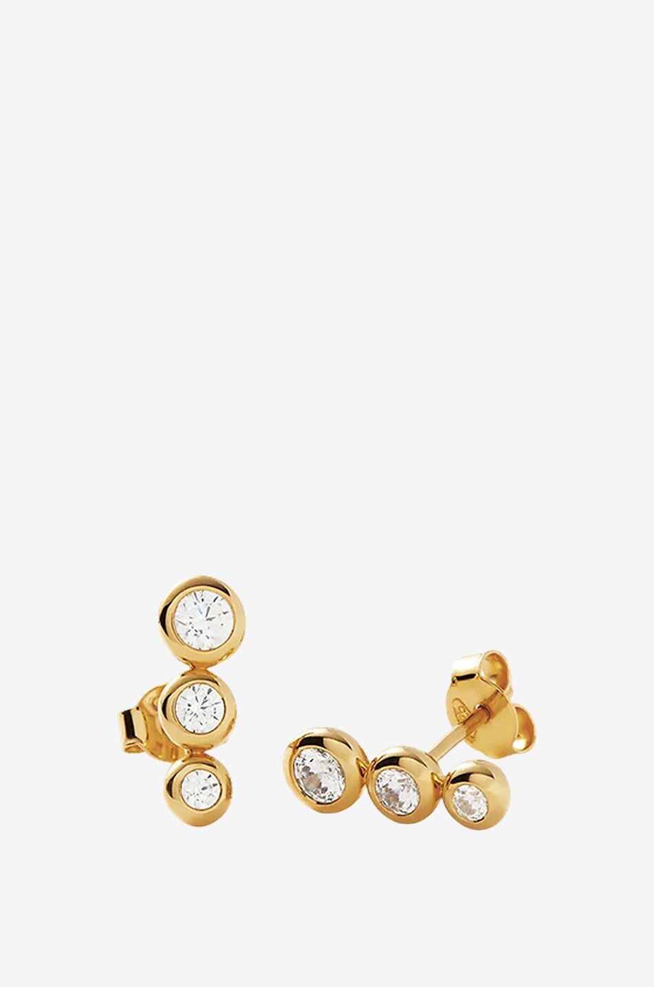 MISSOMA Goldene Ohrstecker mit Zirkonia Articulated Triple Stone Damen GELB 2