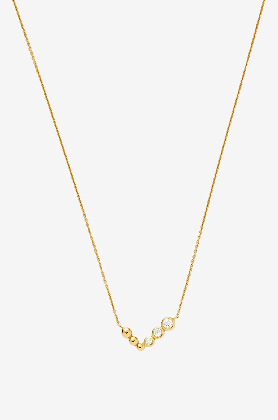 Silbergold-Halskette mit Zirkonia Articulated Reversible Beaded