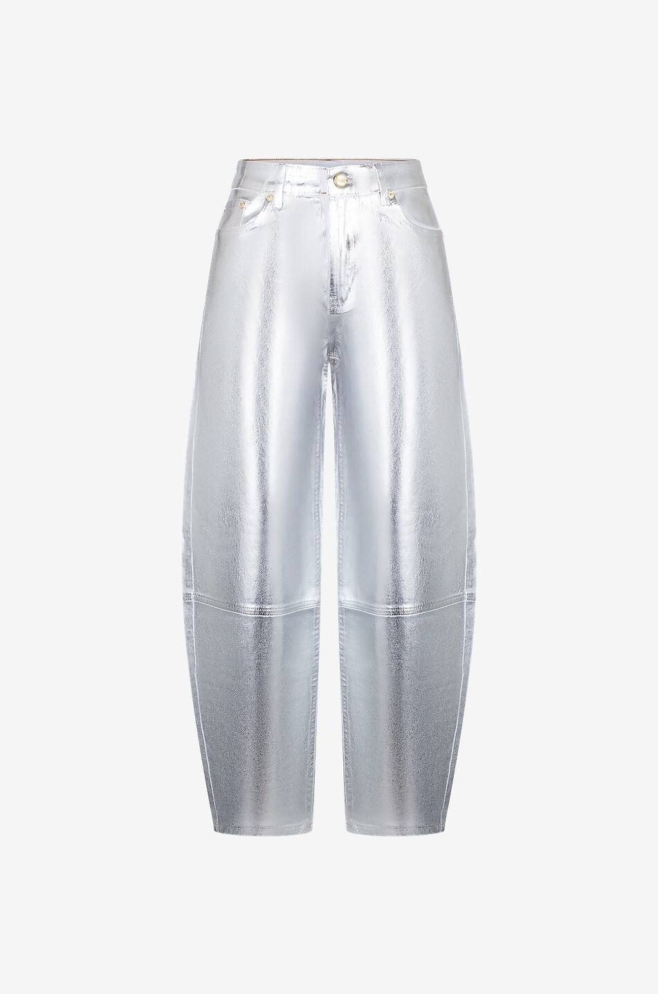 Jean carotte en denim enduit Stary Silver Foil