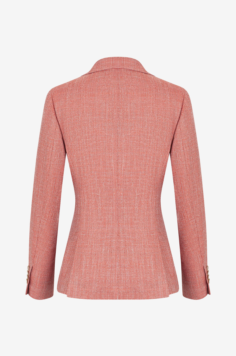 Herringbone cinched cashmere blend blazer