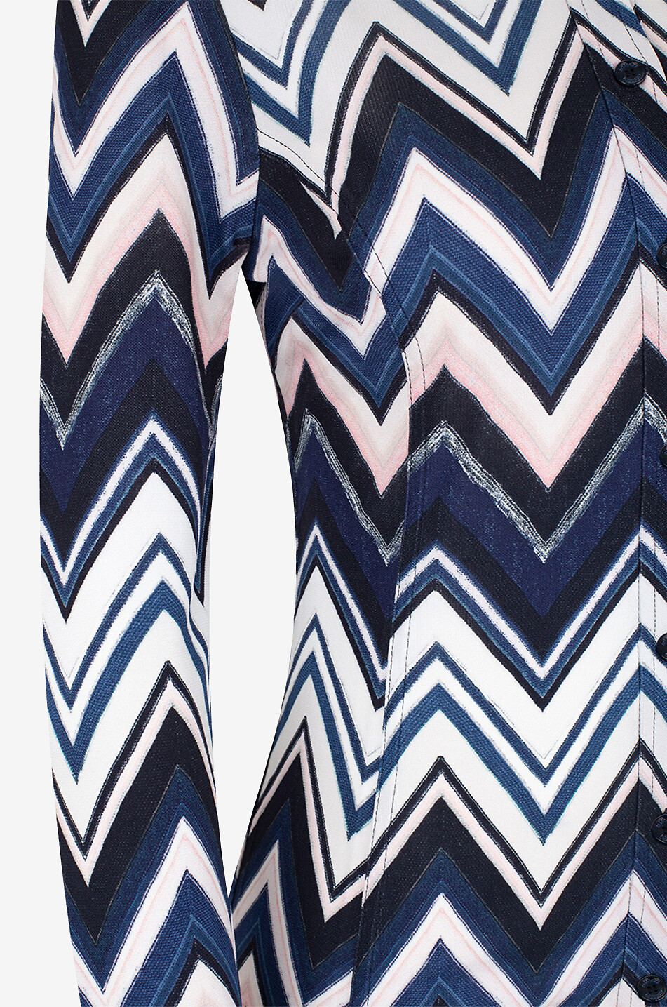 Herringbone printed fitted jersey shirt