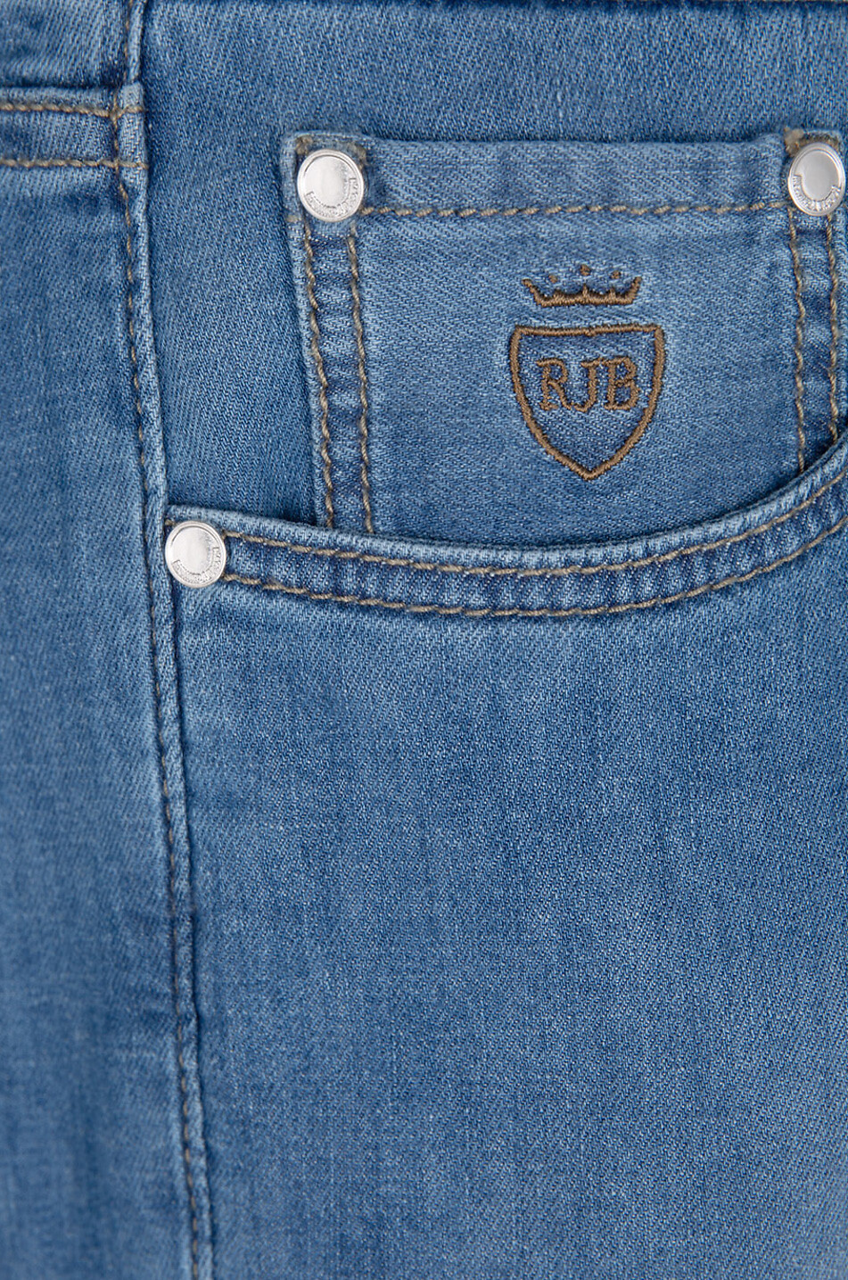 RICHARD J. BROWN Jeans mit geradem Bein aus Leinen Seide und Baumwolle Tokyo Herren MITTELBLAU 3