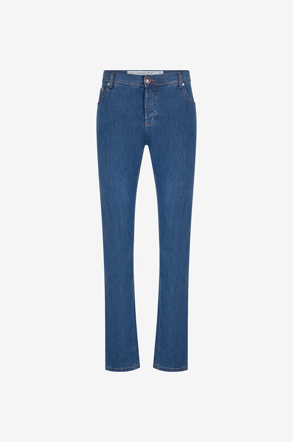 RICHARD J. BROWN Jeans mit geradem Bein aus Baumwolle Modal Seide Tokyo Herren MITTELBLAU 1