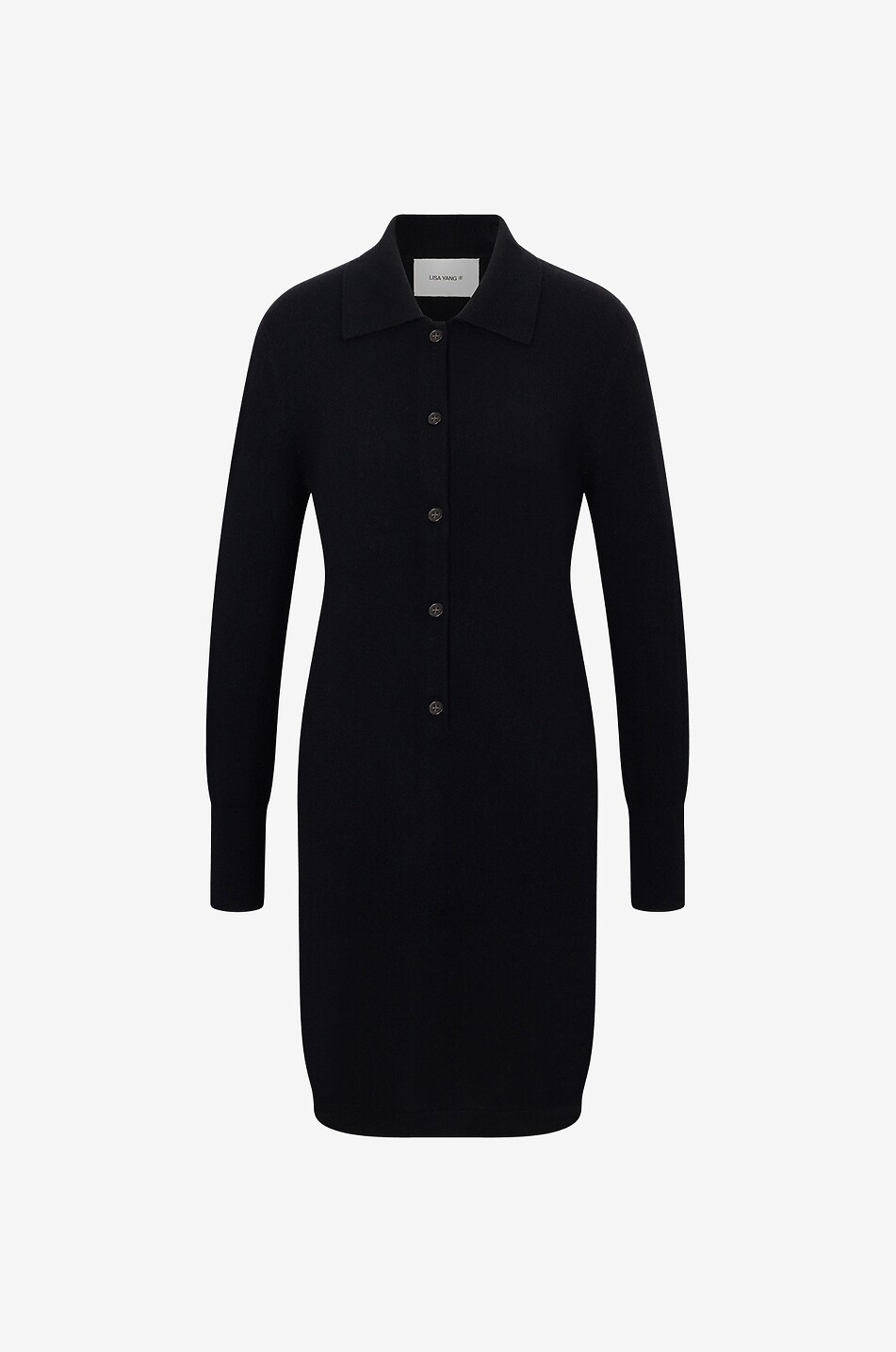 LISA YANG Maisy cashmere short shirt dress Women BLACK 1