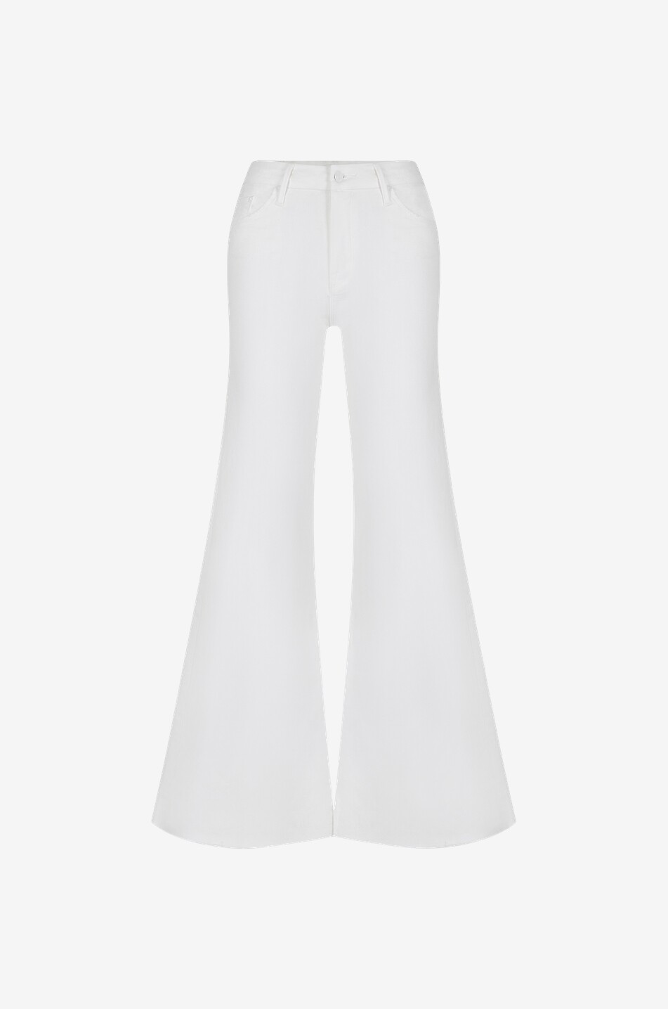 MOTHER Jeans mit ausgestelltem Bein aus Baumwolle The Roller Fray Damen WEISS 1