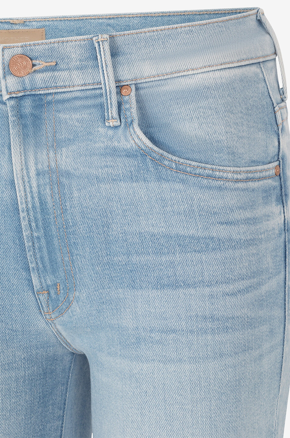MOTHER Jean slim en coton et modal The Insider Flood Femme BLEU CLAIR 3
