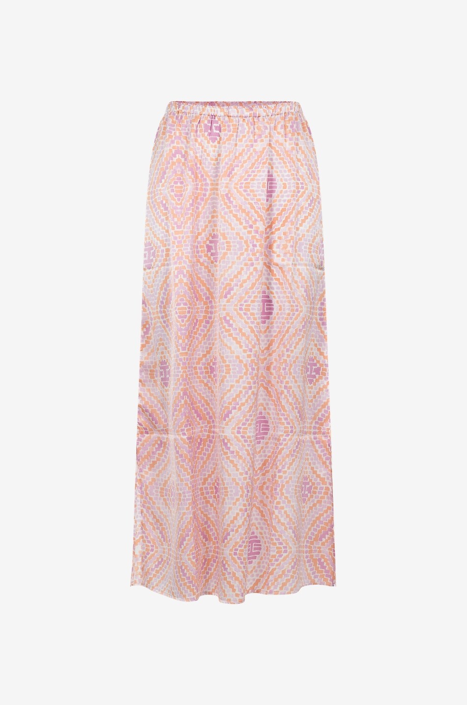 Jupe longue en soie imprimée Fun