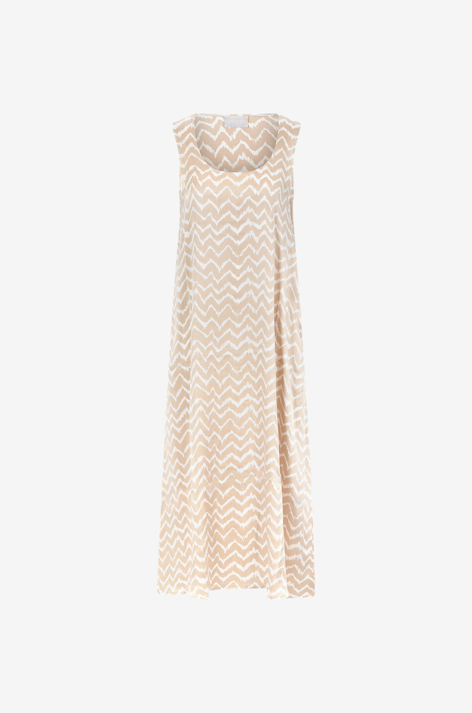 Robe midi sans manches à chevrons en soie Fionas