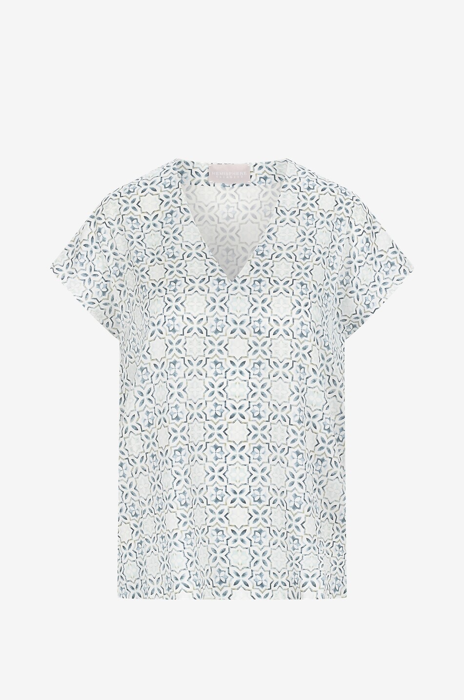 HEMISPHERE Top aus bedruckter Seide Herdis Damen HELLBLAU 1