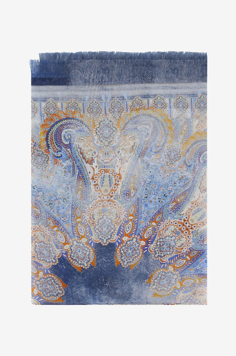 MALA ALISHA Schal aus Seide Ornament Damen BLAU 1