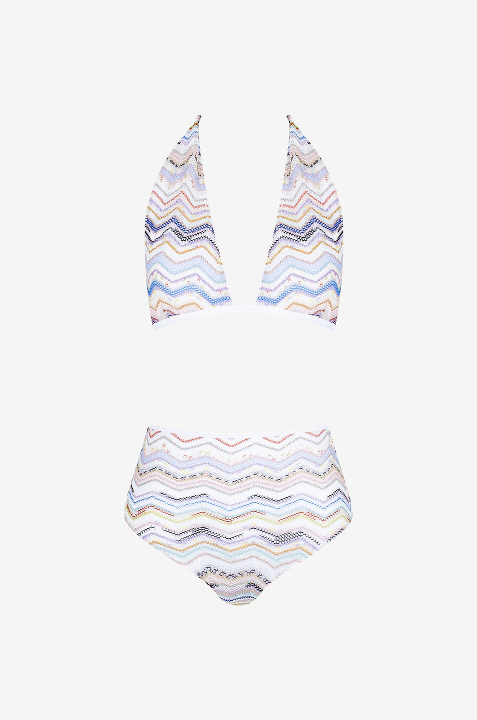 MISSONI Triangel-Bikini mit hoher Taille aus glitzerndem Lochstrick Damen BUNT1 1