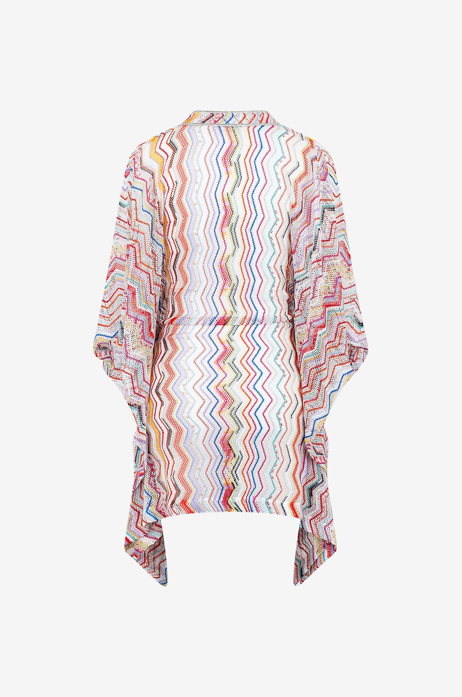 MISSONI Kurzer Strandkaftan im Netzstrick mit glitzernden Fischgratmustern Damen BUNT2 2