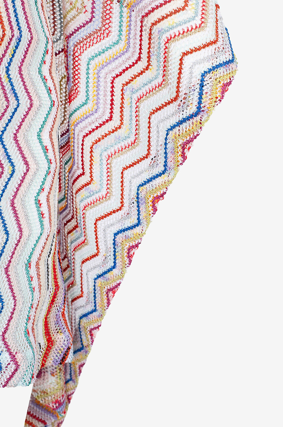 MISSONI Kurzer Strandkaftan im Netzstrick mit glitzernden Fischgratmustern Damen BUNT2 3