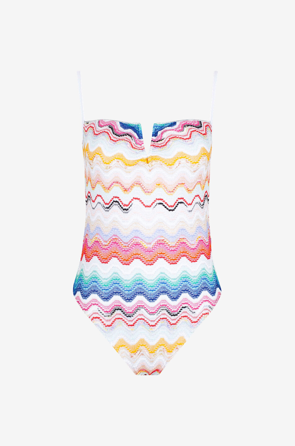 MISSONI Glittering knit swimsuit with V-shaped cut-out Women MULTI COLOURED 3 1