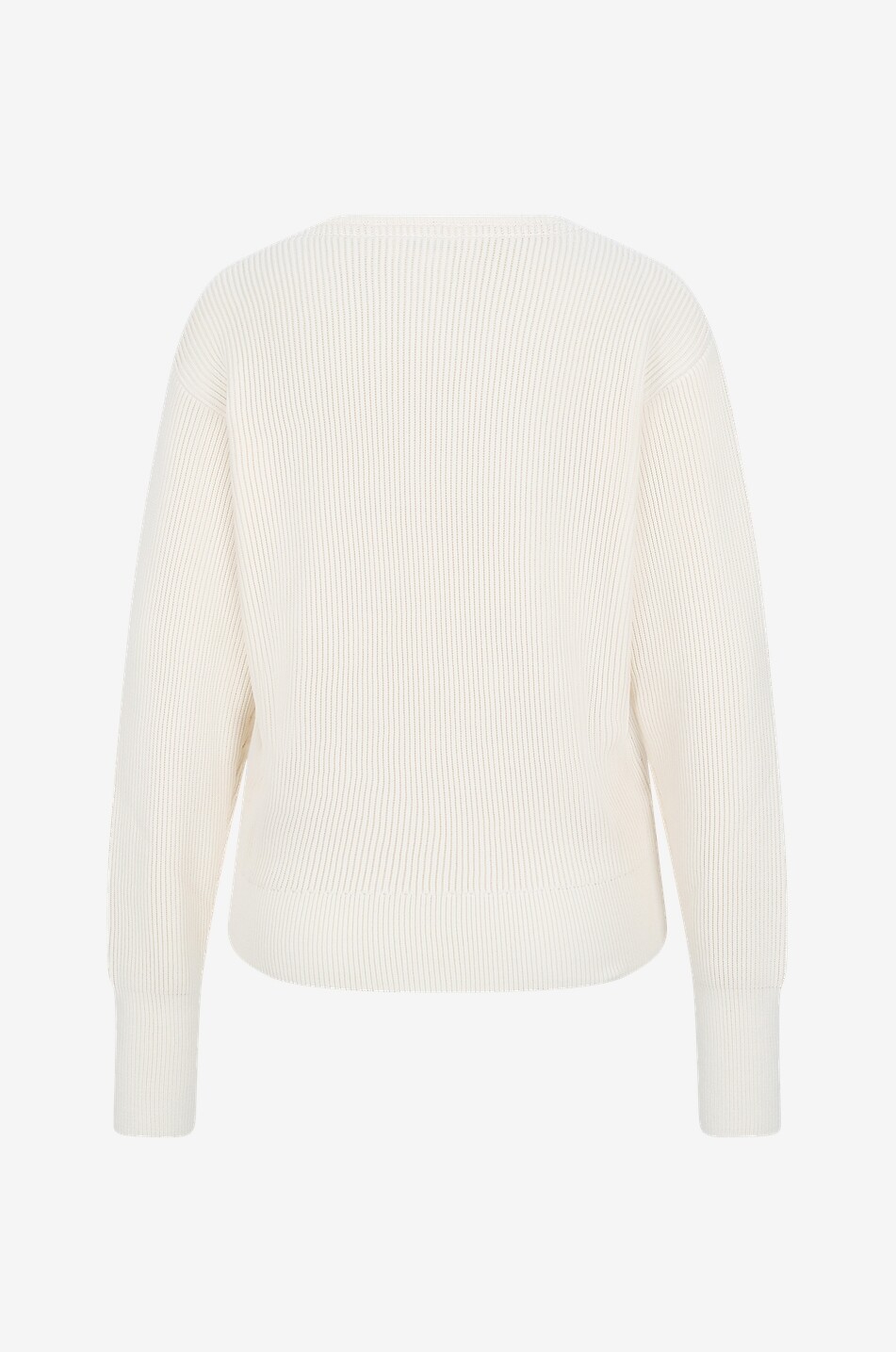 VICTORIA BECKHAM Pull côtelé en coton et soie Frame Detail Shrunken Femme BLANC CASSE 2