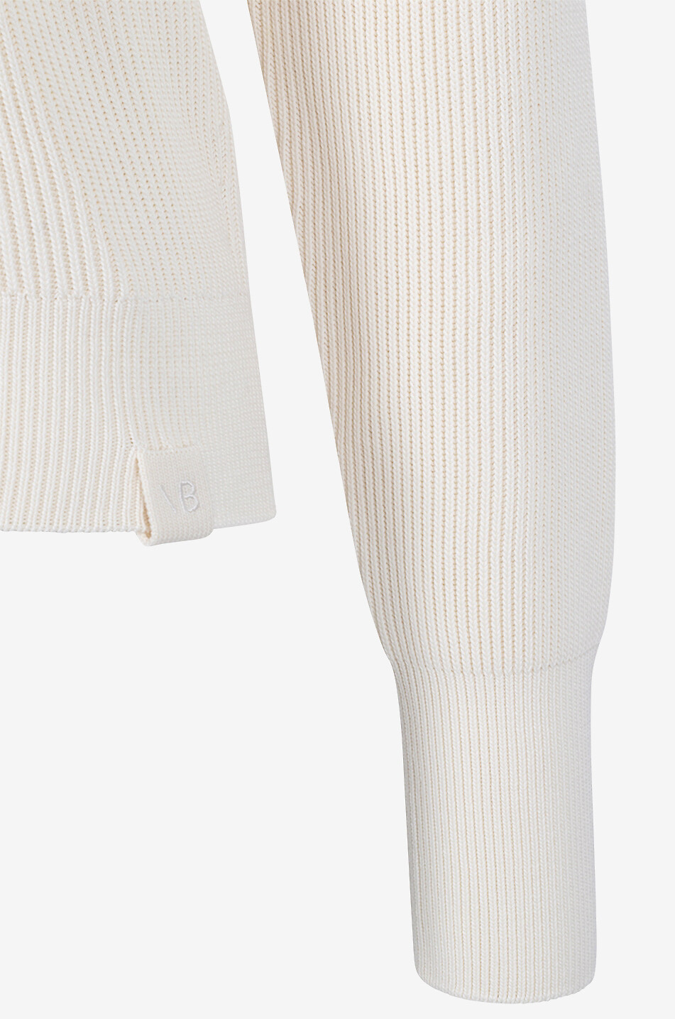 VICTORIA BECKHAM Frame Detail Shrunken cotton and silk rib knit jumper Women EGGSHELL 3