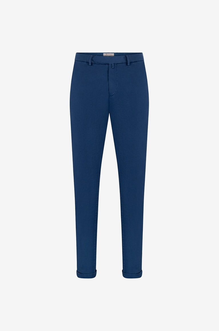 B SETTECENTO Slim-Fit-Chinohose aus Baumwolle Herren MITTELBLAU 1