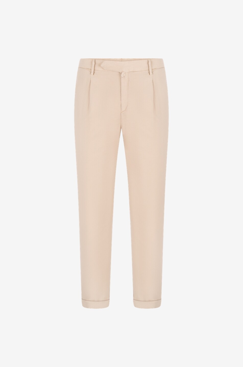 Pantalon chino slim en lin et coton