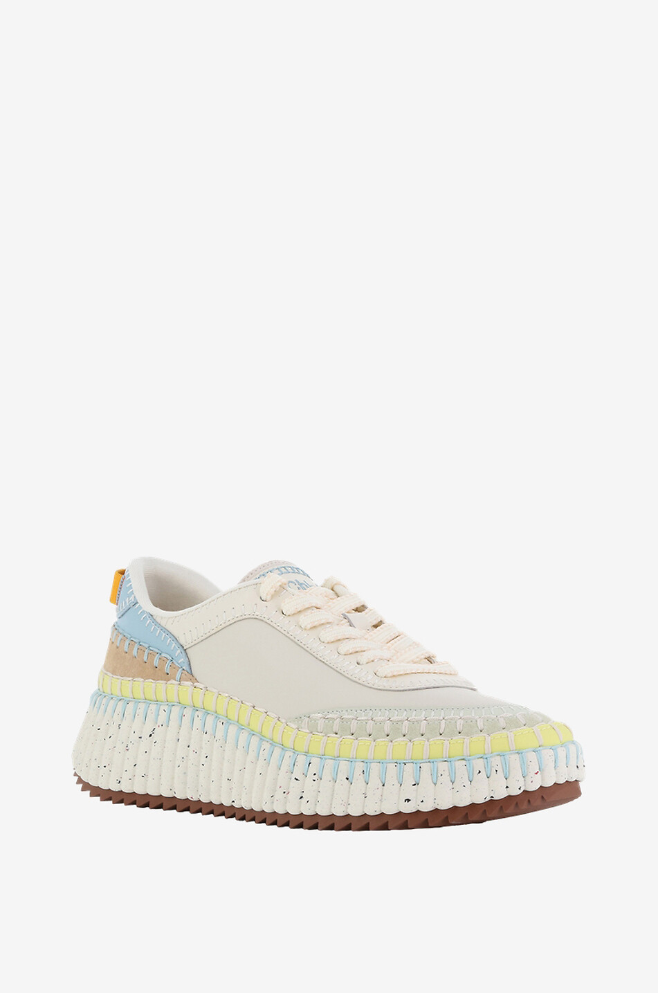 CHLOE Nama low-top leather and suede sneakers Women BEIGE 1