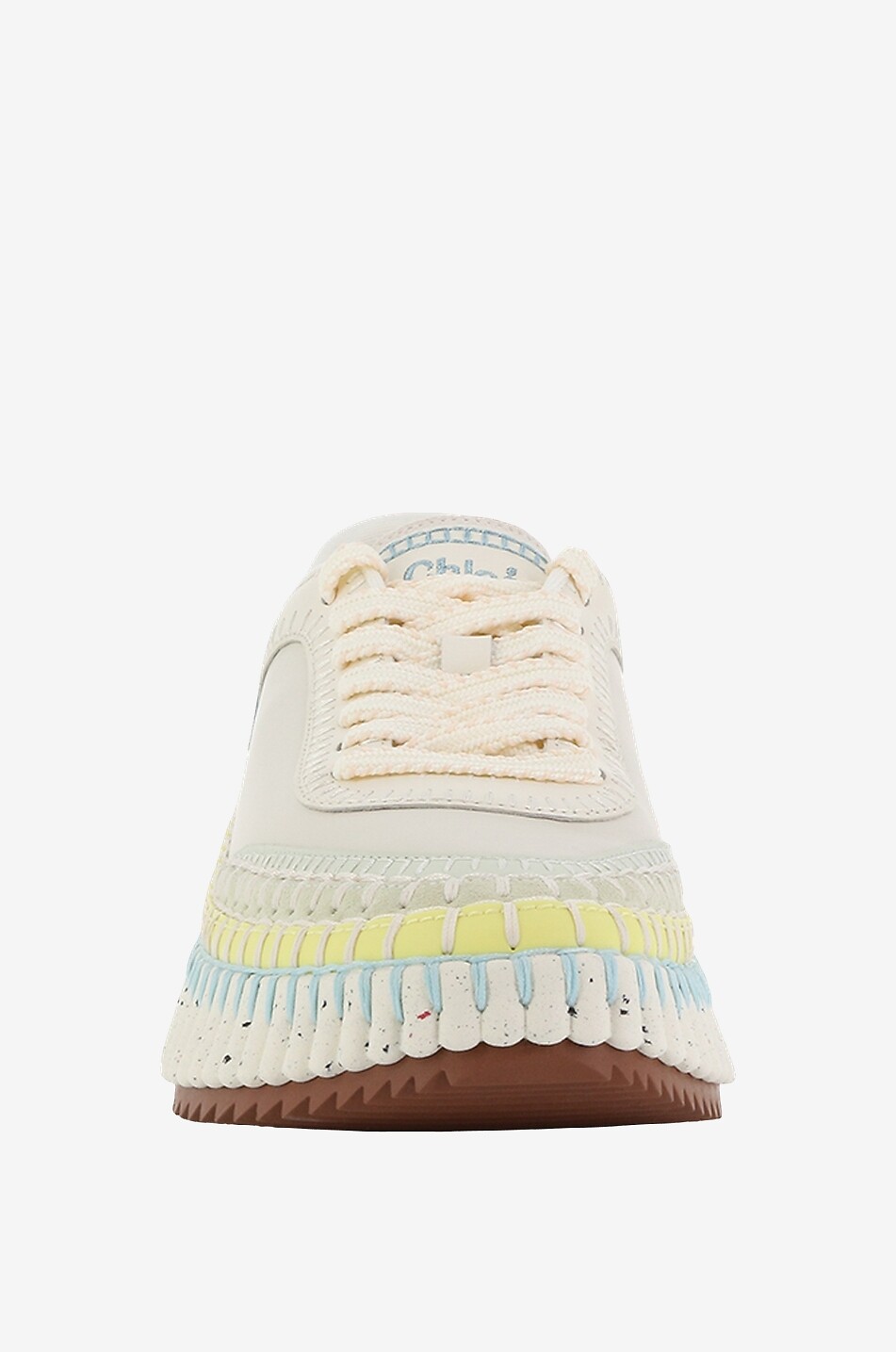 CHLOE Nama low-top leather and suede sneakers Women BEIGE 2