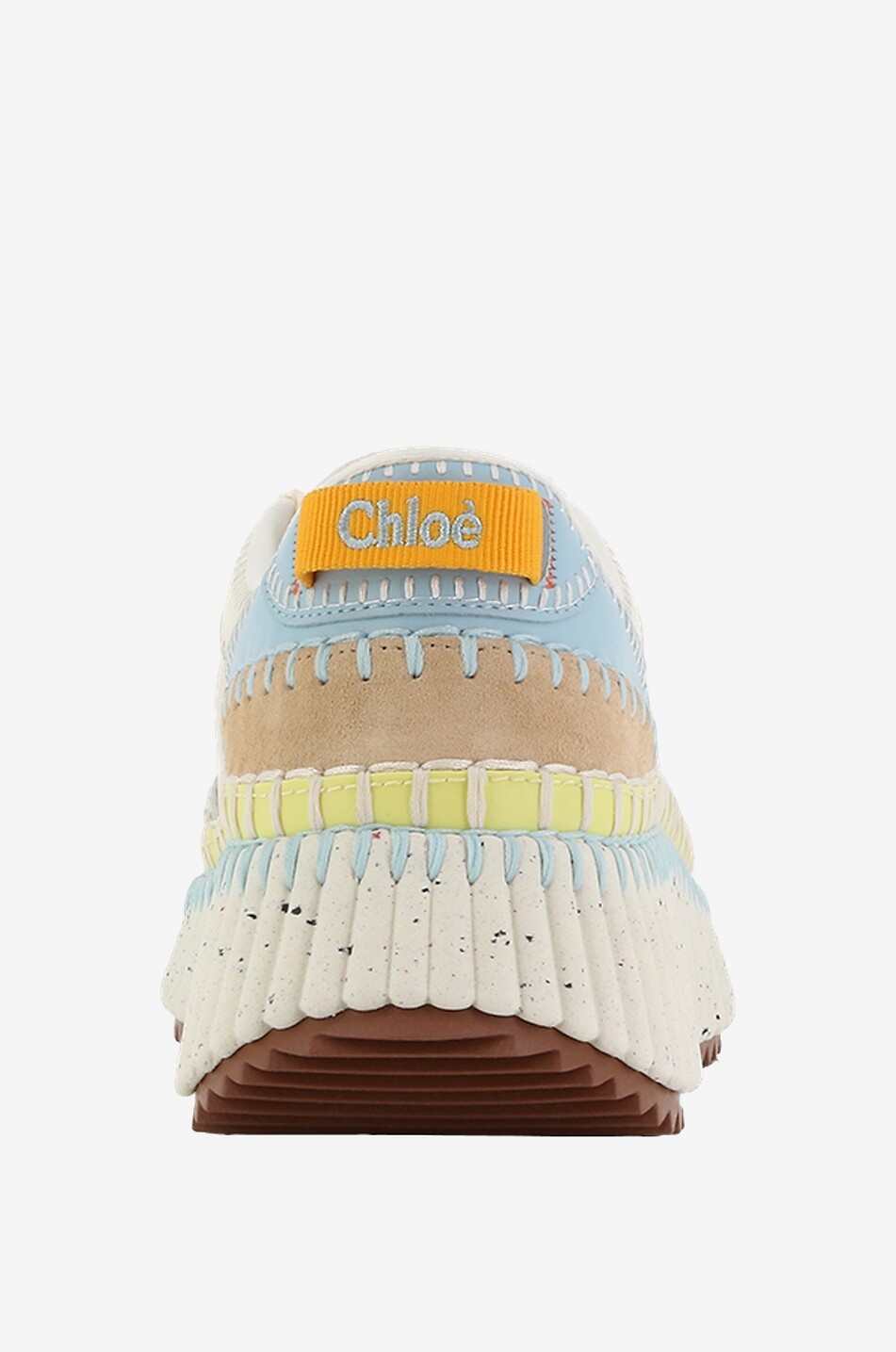 CHLOE Nama low-top leather and suede sneakers Women BEIGE 4