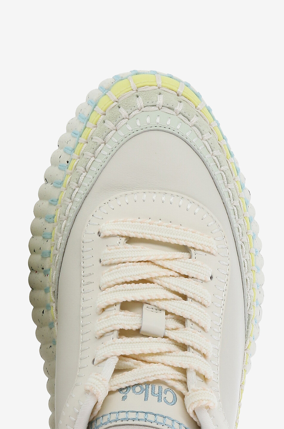 CHLOE Nama low-top leather and suede sneakers Women BEIGE 5