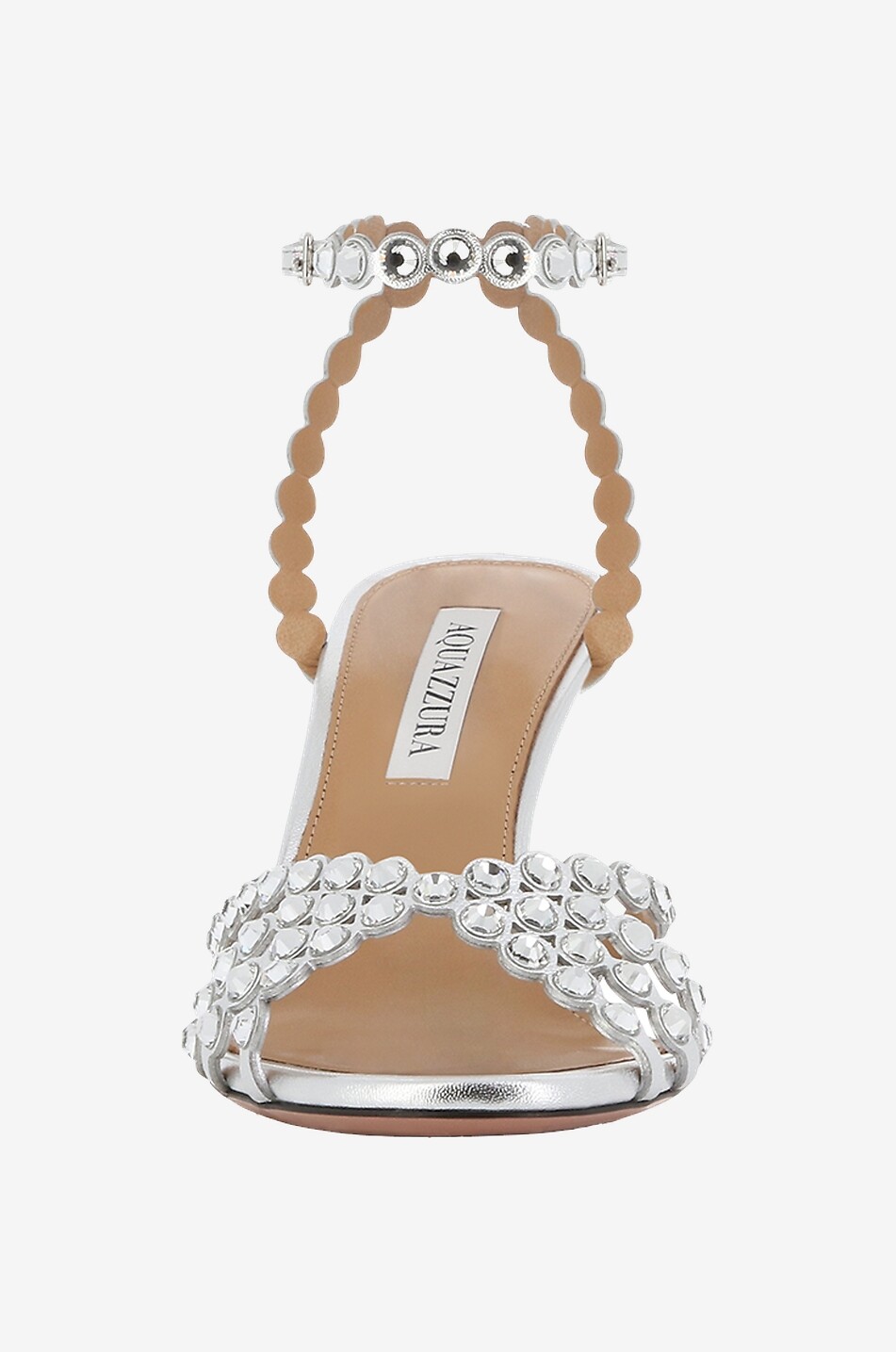 AQUAZZURA Absatzsandalen aus Metallic-Leder Tequila 85 Damen SILBER 2
