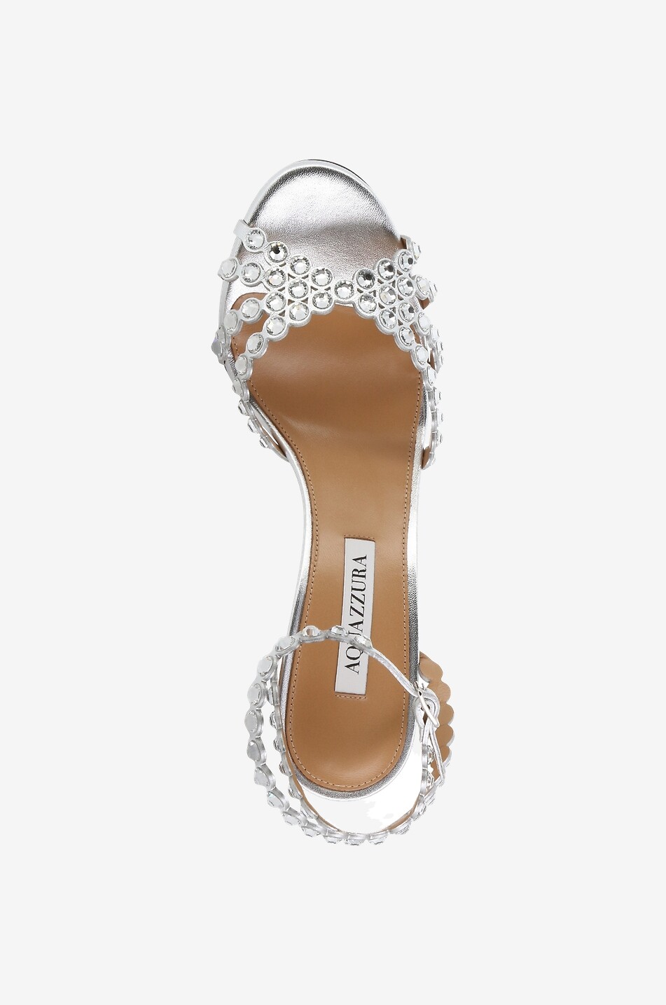 AQUAZZURA Absatzsandalen aus Metallic-Leder Tequila 85 Damen SILBER 5