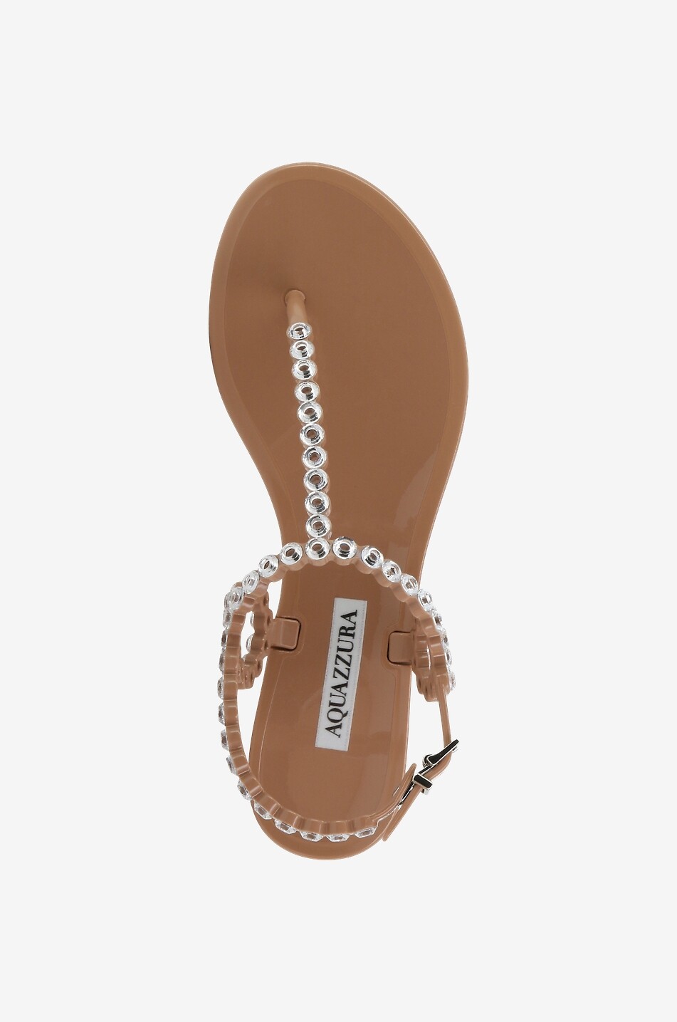 AQUAZZURA Flache PVC-Sandalen mit Kristallen Almost Bare Damen BEIGE 5