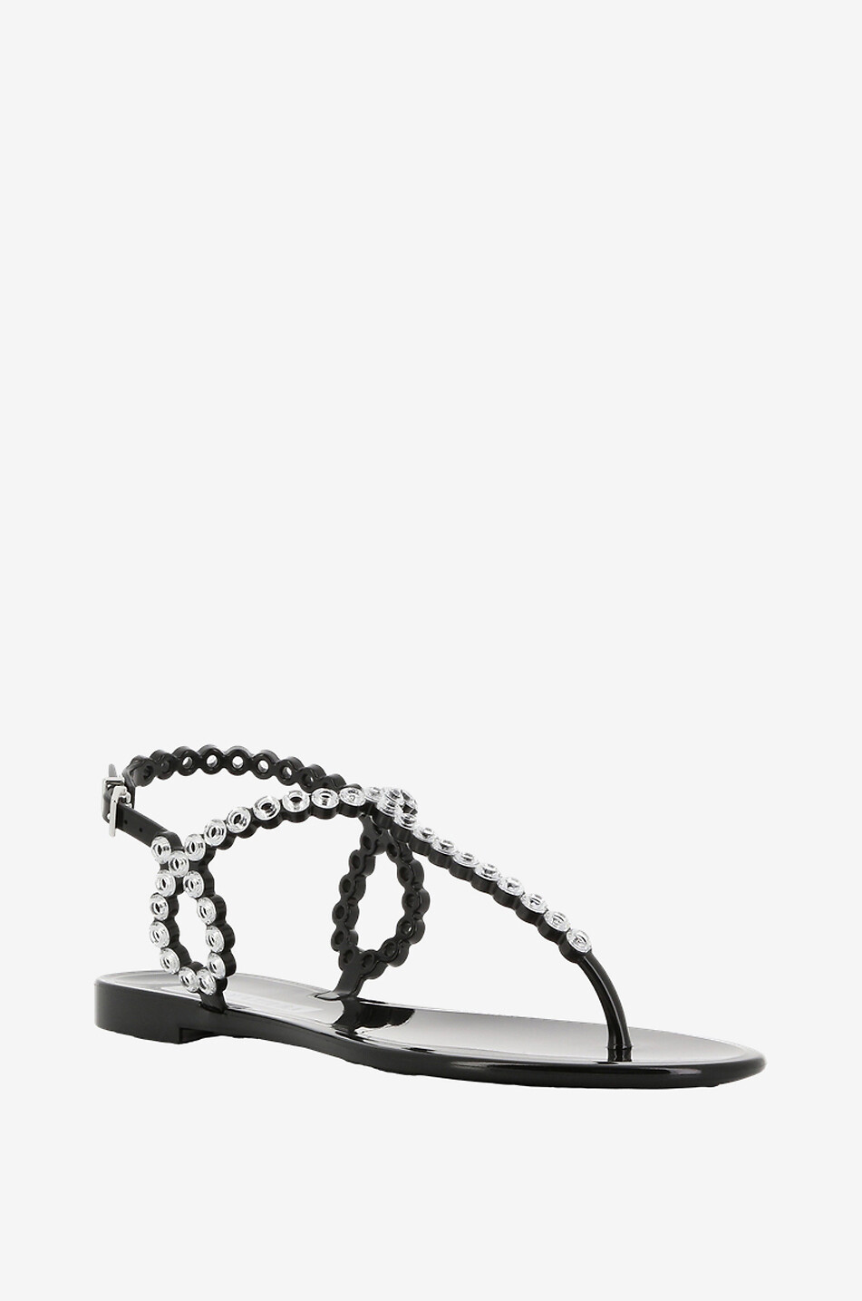 Flache PVC-Sandalen mit Kristallen Almost Bare