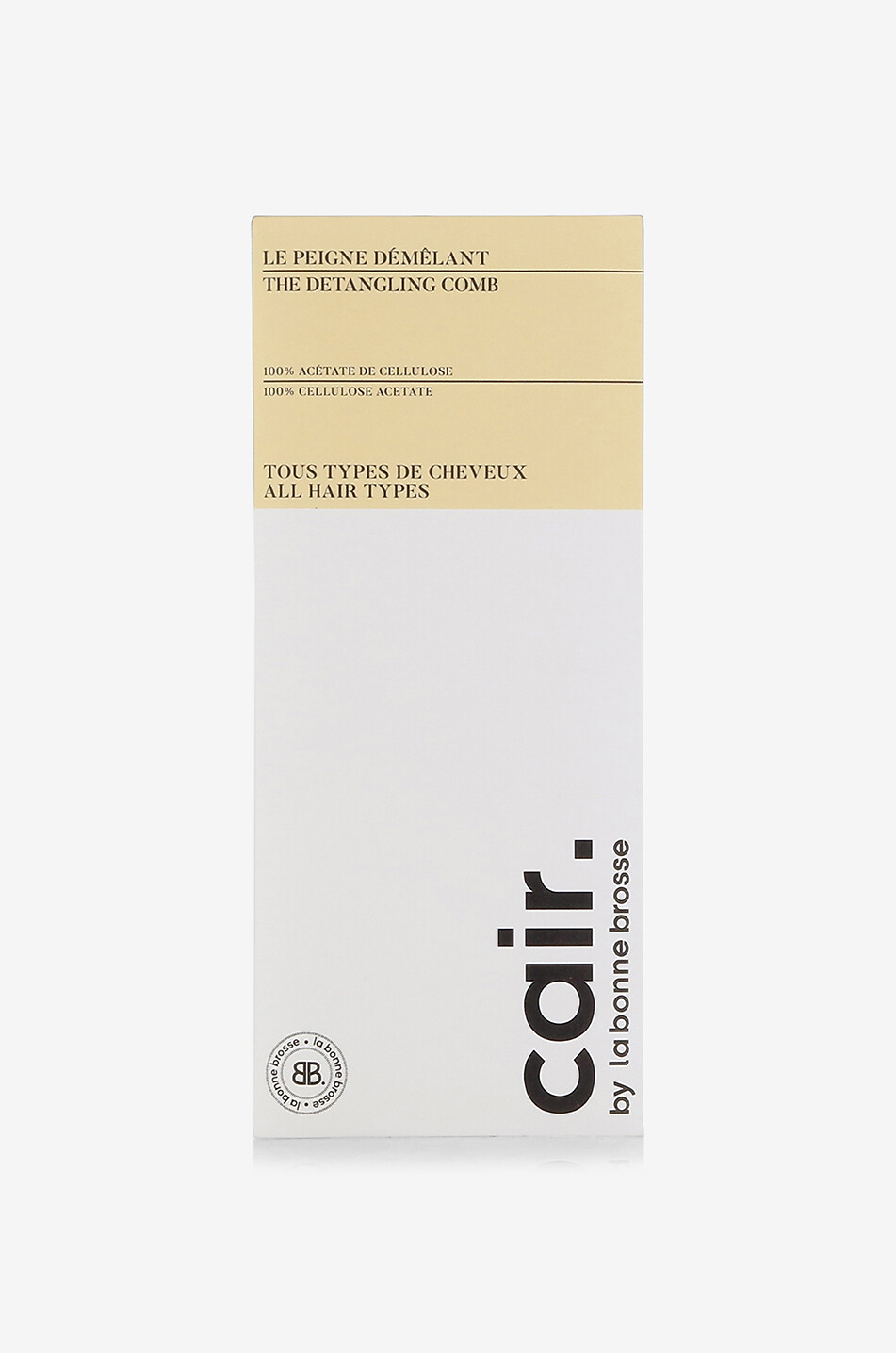 LA BONNE BROSSE cair. Acetate detangling comb Unisex LIGHT YELLOW 1