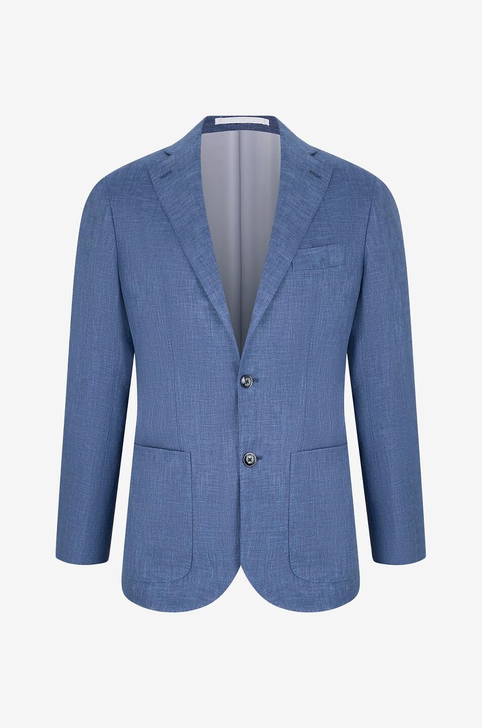 BARBA Blazer en lin laine vierge et soie Jimmy Homme BLEU MOYEN 1