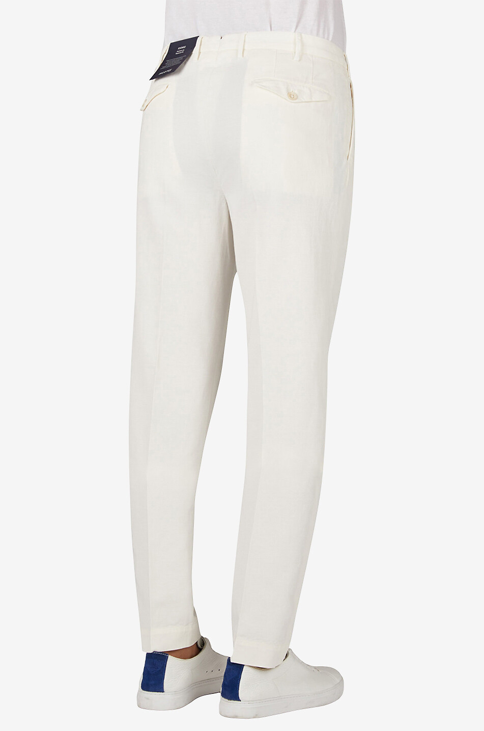 Pattern 54 tapered linen and gabardin trousers