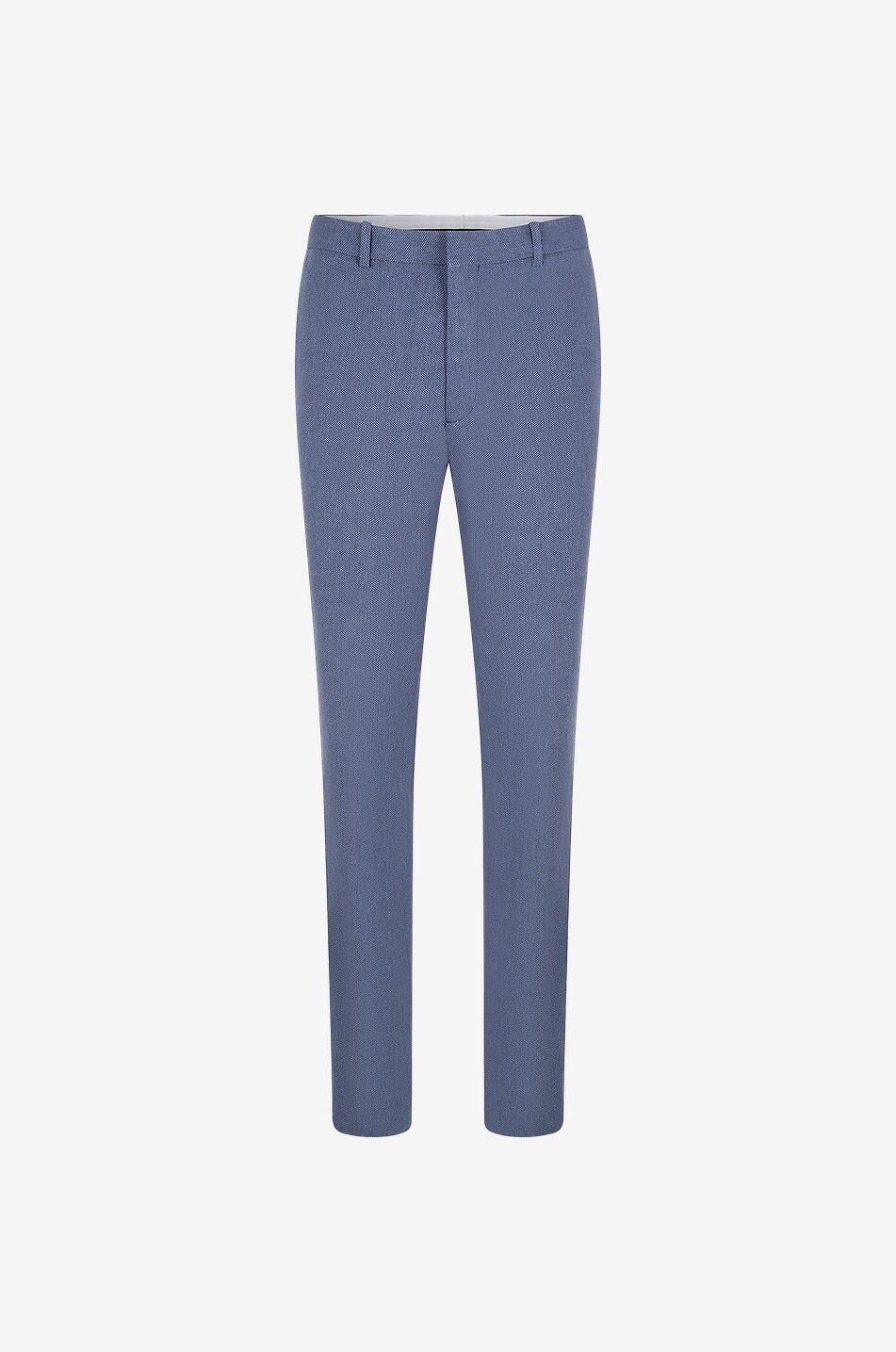 Chevron-patterned cotton slim-fit trousers