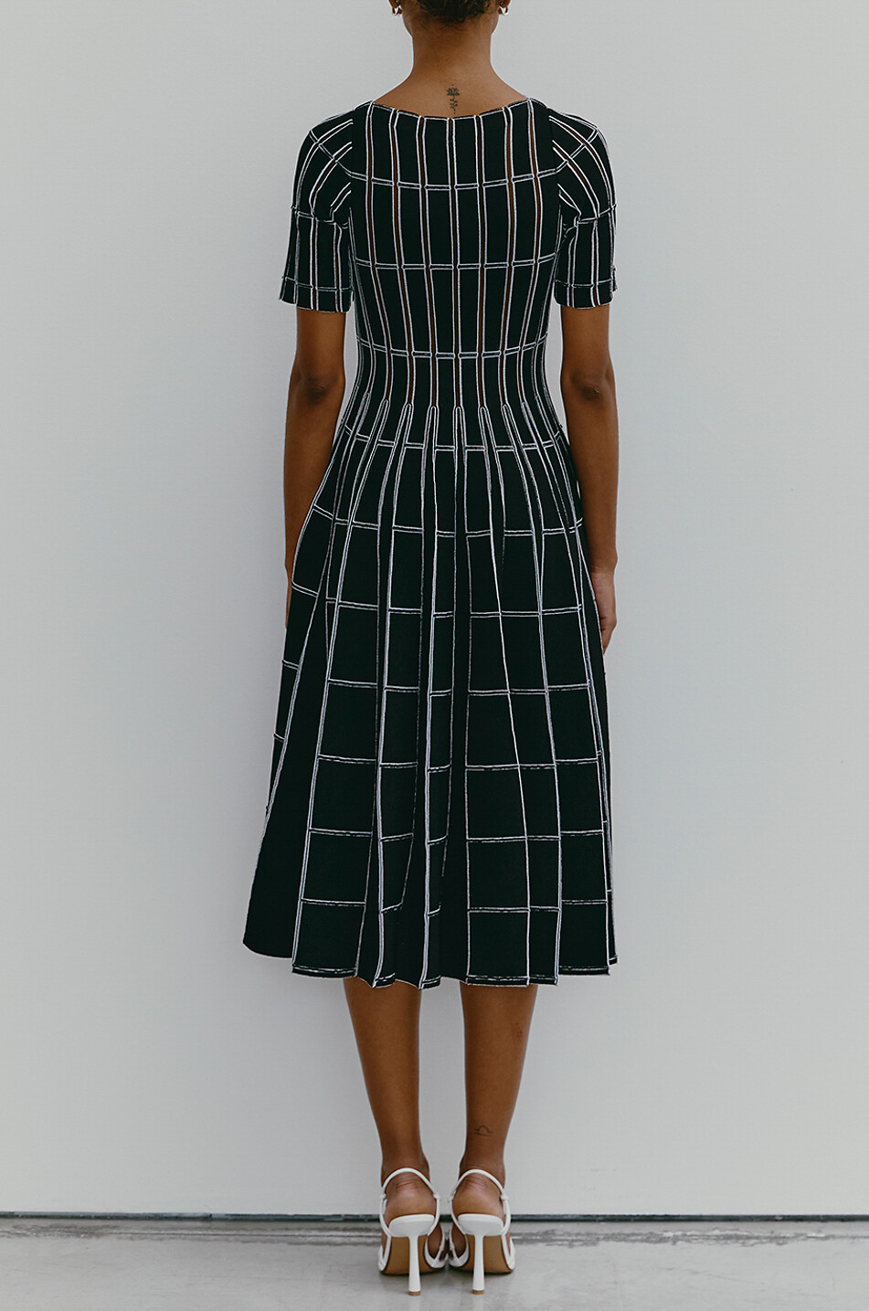 ANTONINO VALENTI Zita Vismara midi knit dress with geometric patterns Women BLACK 4