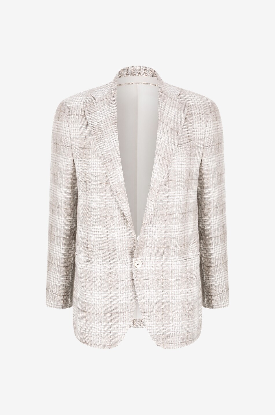 CARUSO Blazer en chanvre et laine à carreaux Homme Beige clair 1