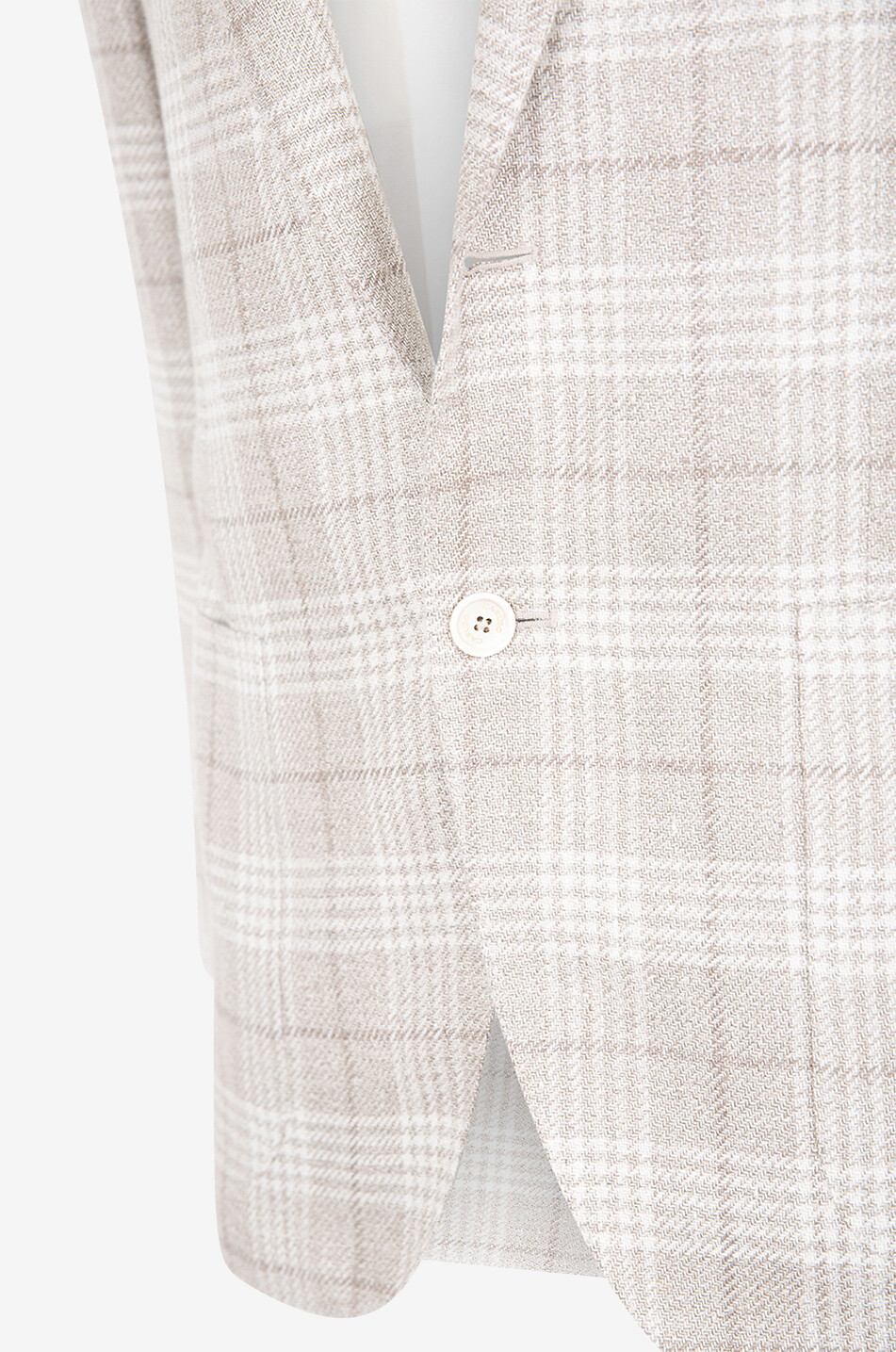 CARUSO Blazer en chanvre et laine à carreaux Homme Beige clair 3