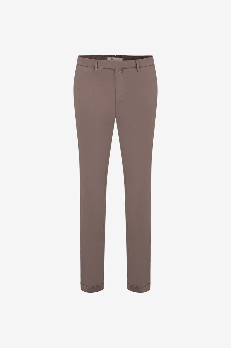 B SETTECENTO Slim-Fit-Chinohose aus Baumwolle Herren MITTELBRAUN 1